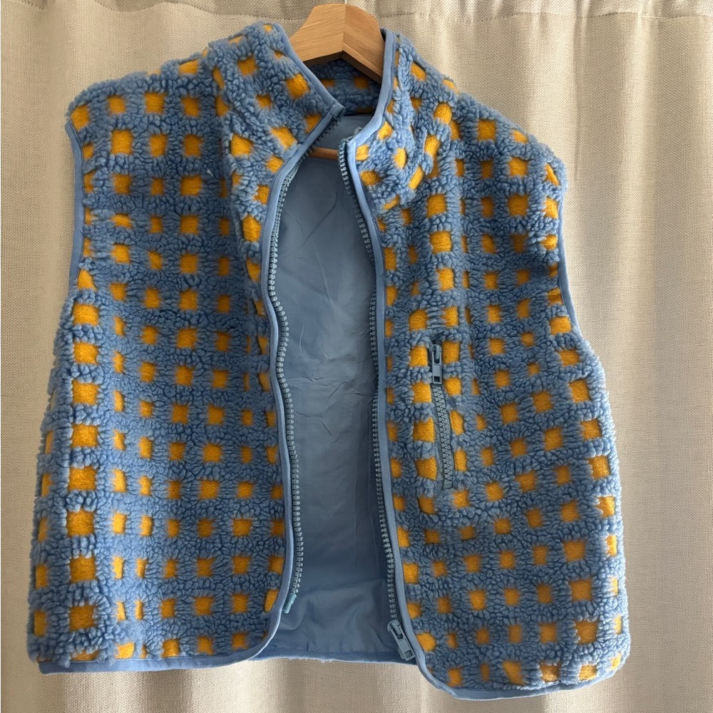 Amazon Blue and Yellow Sherpa Vest